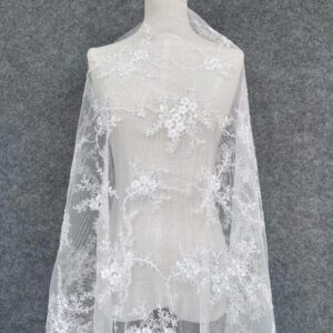 Water soluble lace milk silk organza full embroidery water soluble lace clothing dress embroidery fabric American net embroidery skirt