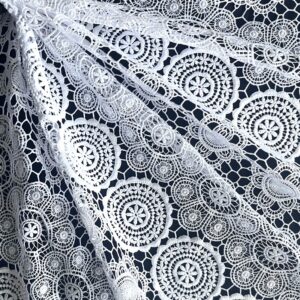 Large wheel full width 130 cm hollow milk silk lace embroidery water-soluble lace fabric dress clothing accessories