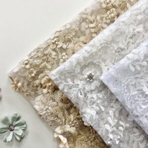 3D new plant embroidery Sequin embroidery High-density embroidery mesh Clothing accessories Lace Appliques Mesh beading embroidery Jewelry decoration