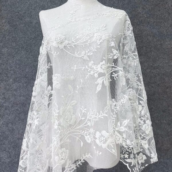 Mesh embroidery Lace fabric Children's clothing Dresses Formal wear Long skirt embroidery fabric Bags embroidery fabric Dance wear Performance wear