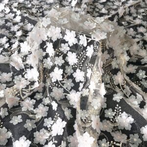 Polyester laser embroidery Sequin embroidery Dress Wedding dress Stage costume fabric Three-dimensional embroidery Lace embroidery, Spring and summer women's clothing