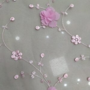 Tulle embroidery fabric 3D flowers Children's clothing Dress fabric Flower lace accessories Bag fabric Four-leaf clover