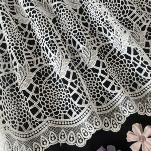 Lace White water soluble milk silk embroidery European lace piano half cover Boutique women's lace Hook flower fabric