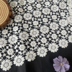 Hollow milk silk lace watersoluble embroidery lace Dress Clothing accessories 130CM lace Sunflower Embroidered tablecloth