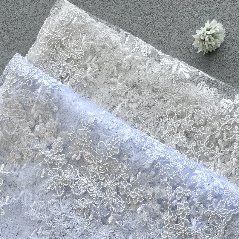 Lace bouquet packaging Lace Flower packaging Diamond mesh embroideryLLace accessories Wedding dress fabrics European and American small rope embroidery