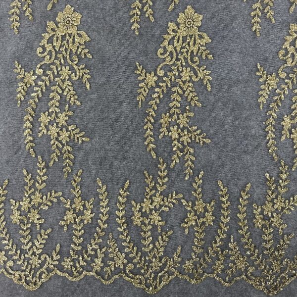 Wedding dress fabrics Tulle gold flakes Lace accessories Gold powder pattern evening dresses Gorgeous mesh decorative fabrics