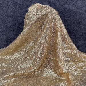 gold beaded lace fabric