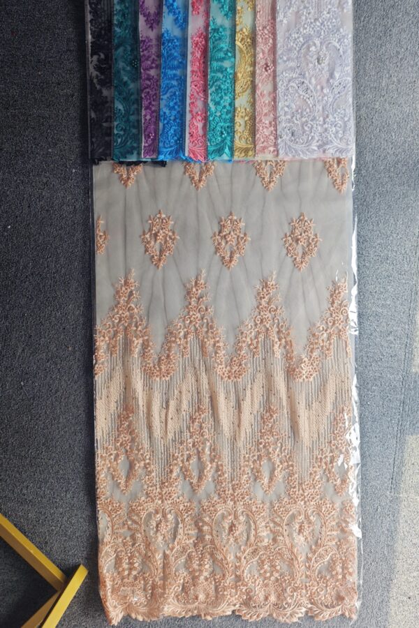 Floral Embroidered Tulle Fabric