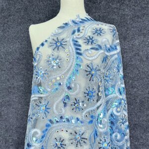 Metallic Sequin Floral Embroidered Tulle