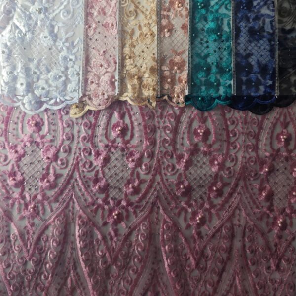 Rhinestone Embroidered Tulle