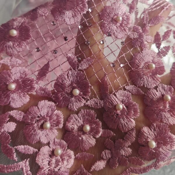 Rhinestone Embroidered Tulle