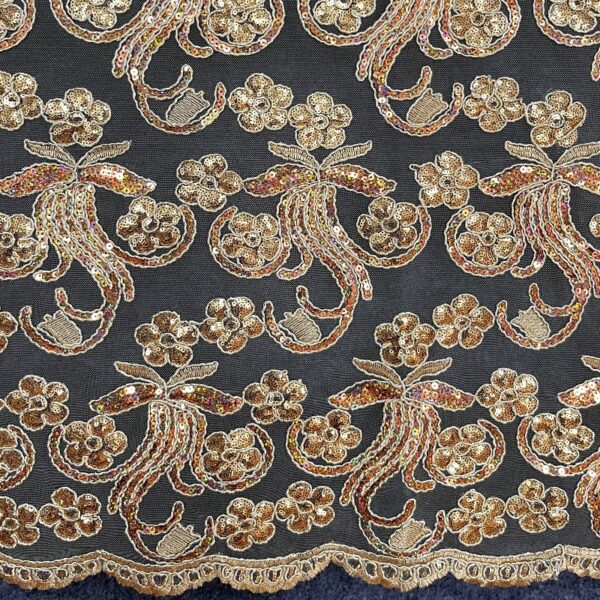Gold Sequin Lace Fabric