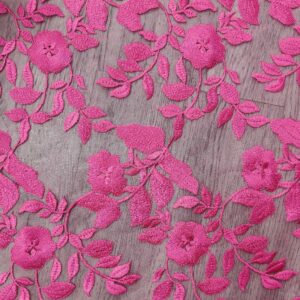 2D Flat Embroidered Tulle Fabric