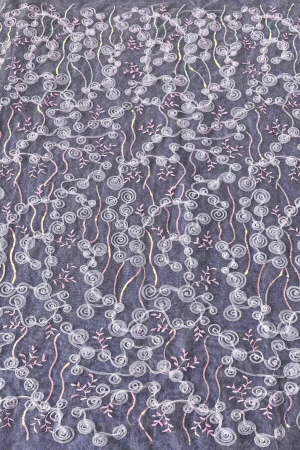 Tulle with 3D Flowers Fabric