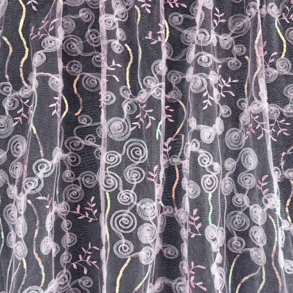 Tulle with 3D Flowers Fabric