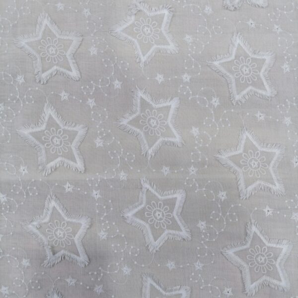 five point star embroidery cotton fabric