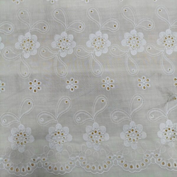 scalloped edge cotton embroidery fabric