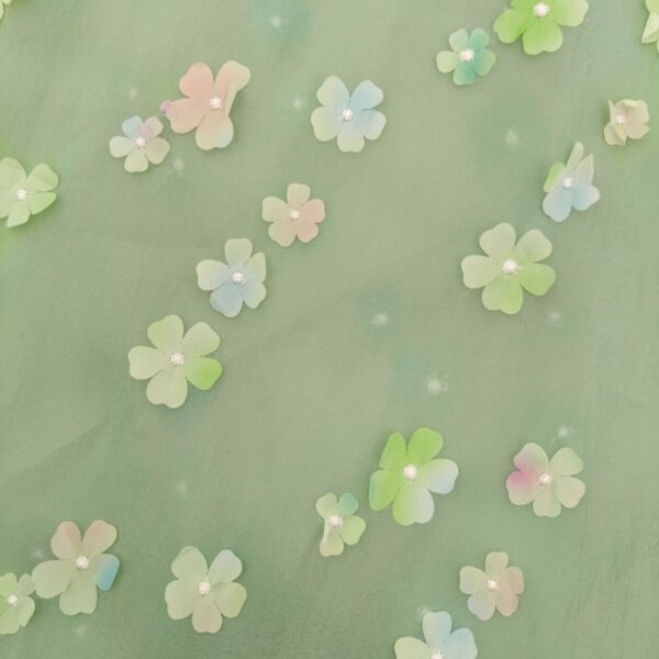 3D floral mesh fabric