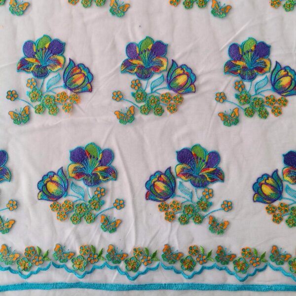 butterfly floral embroidered mesh