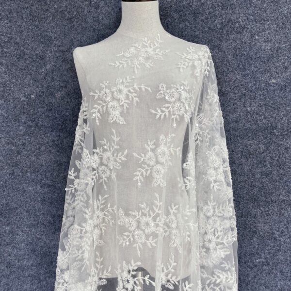 Corded Embroidery Fabric | Luxury Floral Lace for Bridal & Couture