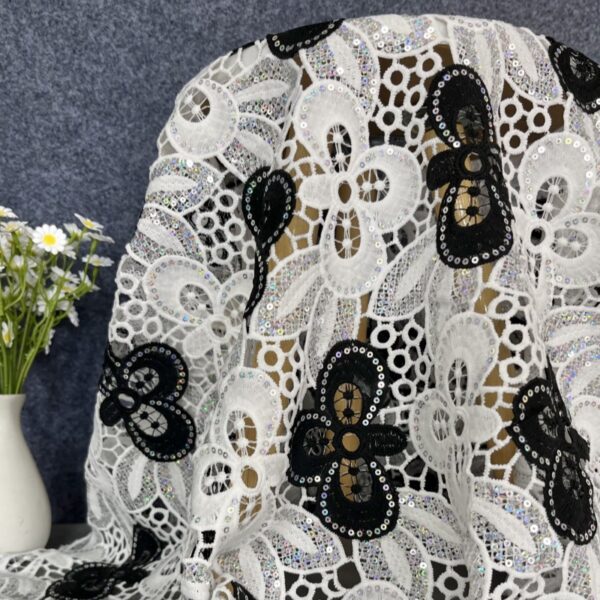 Water Soluble Guipure Lace Fabric | Modern Geometric Hollow-Out Lace