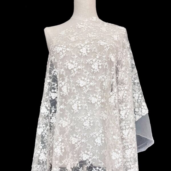 Luxury Bridal Embroidery Tulle with Sequins